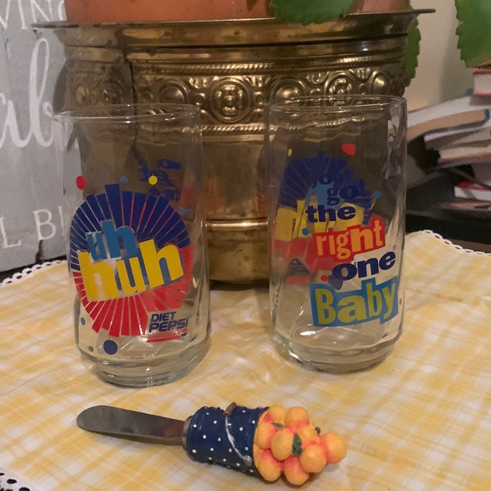 Vintage Diet Pepsi 5” glasses! Mint!
